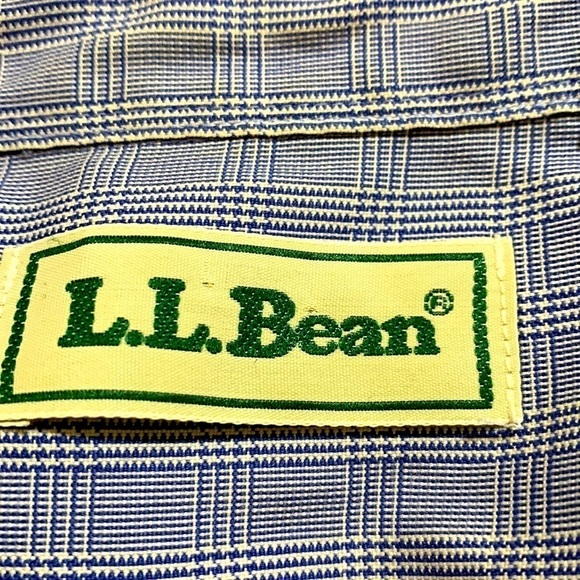 L. L. Bean Classic Glen plaid button front shirt, blue/White, 12 - Picture 5 of 6